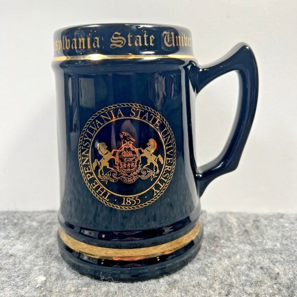 Penn State University 6" Black & Gold Ceramic Beer Stein Nittany Lions - Picture 1 of 9